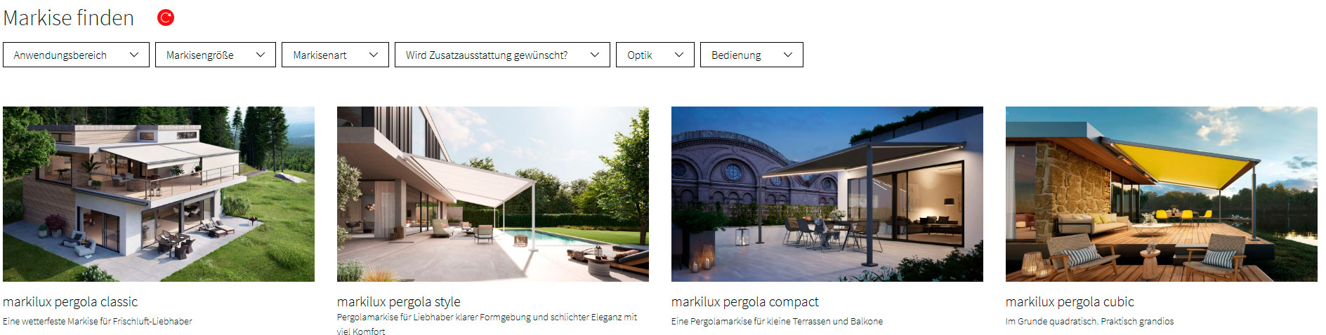 Markisen Konfigurator Markise konfigurieren